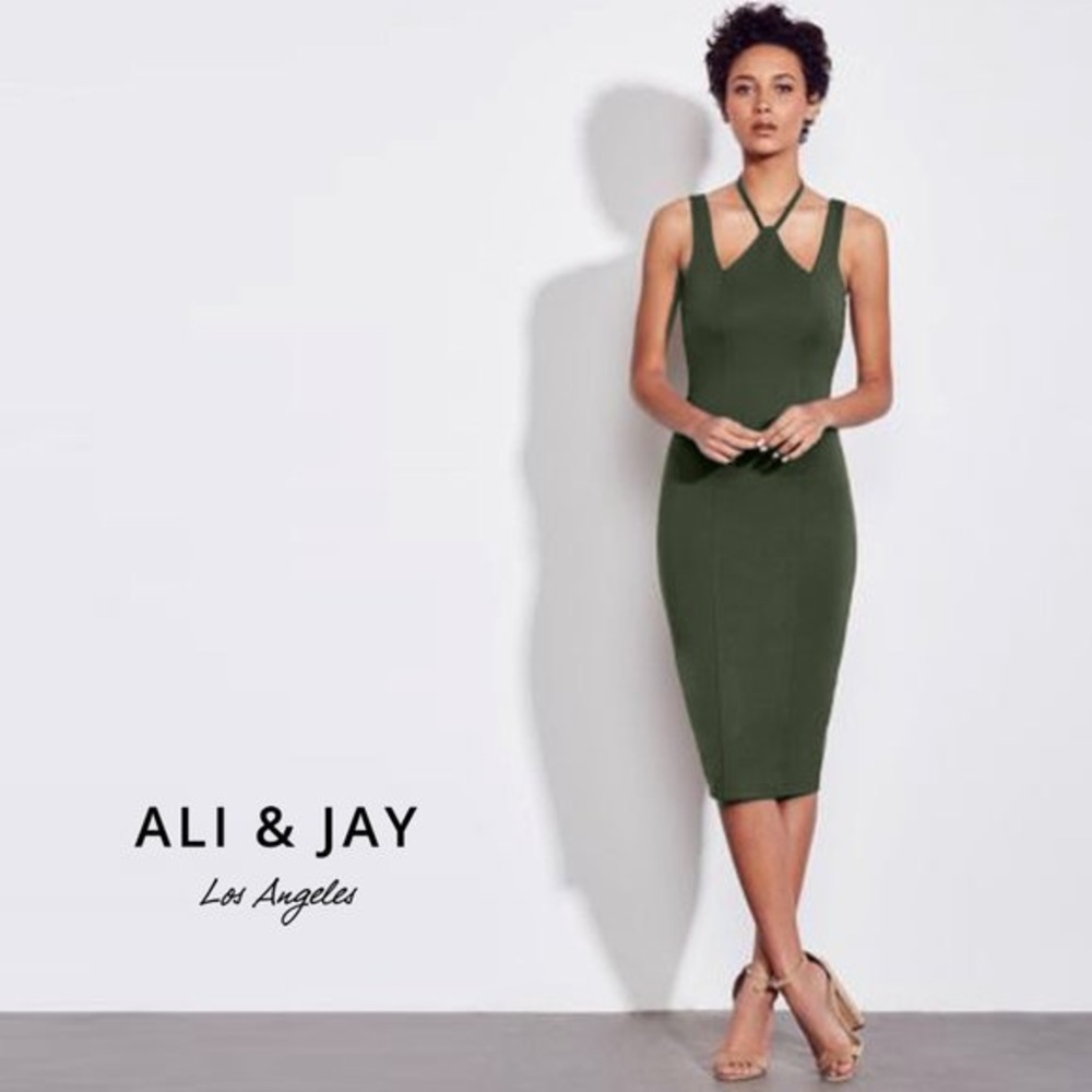 Ali & Jay green bodycon dress